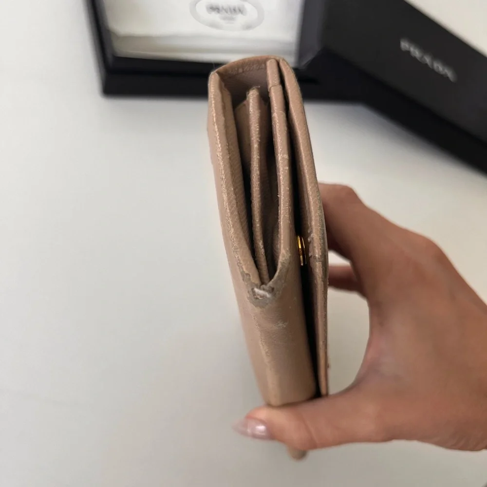 Authentic Prada Beige Leather Long Wallet - Picture 4 of 14